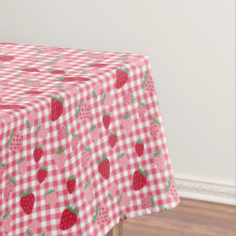 Cute Pink Red Strawberry Pset Pattern Tafelkleed