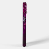 Cute Pink Red Unicorn Glitter Drift monogram Case-Mate iPhone Case (Achterkant / Rechts)