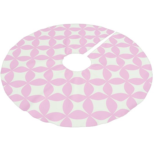 Cute Pink Retro Geometric Shapes Mid Mod Pattern Kerstboom Rok (Gekanteld)