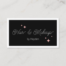 Cute Pink Retro Stars Script Black Beauty