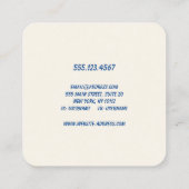 Cute Pink Retro Typografie Vierkante Visitekaartje (Achterkant)