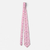 Cute Pink Ribbon and Gingham Sweet Girly Pattern Stropdas (Achterkant)