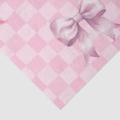Cute Pink Ribbon and Gingham Sweet Girly Pattern Tissuepapier (Detail)