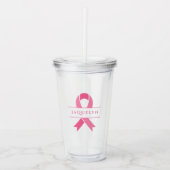Cute Pink Ribbon Breast Cancer Bewustheid Acryl Drinkbeker (Voorkant)