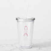 Cute Pink Ribbon Breast Cancer Bewustheid Acryl Drinkbeker (Achterkant)