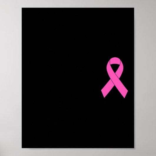 Cute Pink Ribbon Breast Cancer Bewustheid Vrouwen  Poster (Voorkant)