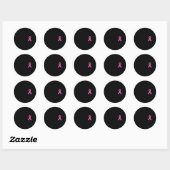 Cute Pink Ribbon Breast Cancer Bewustheid Vrouwen  Ronde Sticker (Vel)