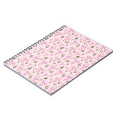 Cute Pink Ribbon Floral Seamless Pattern Notitieboek (Linkerzijde)