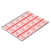 Cute Pink Ribbon Striped Pattern Notitieboek (Linkerzijde)
