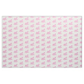Cute Pink Rocking Horse Pattern op White Stof (Yard (91,4 cm))