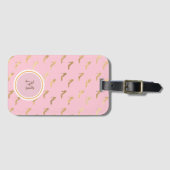 Cute Pink Rose Bagagelabel (Voorkant (horizontaal))