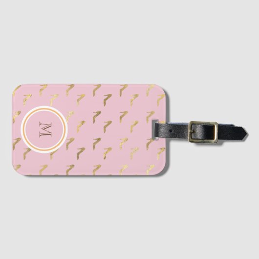 Cute Pink Rose Bagagelabel (Voorkant (horizontaal))