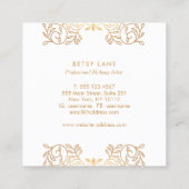 Cute Pink Rose Gold Swirls Makeup Artist Vierkante Visitekaartje (Achterkant)