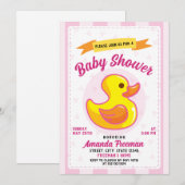 Cute Pink Rubber Duck Speelgoed Girl Baby shower Kaart (Voorkant / Achterkant)