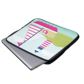 Cute Pink Sail Boat en Lighthouse Laptop Sleeve (Voorkant onderkant)