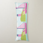 Cute Pink Sail Boat en Lighthouse Lichaamskussen (Voorkant Verticaal)