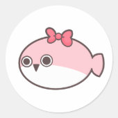 Cute Pink Sakabambaspis Ronde Sticker (Voorkant)