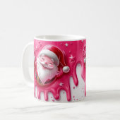 Cute Pink Santa Christmas Mug | Cozy Winter Mug Koffiemok (Voorkant links)
