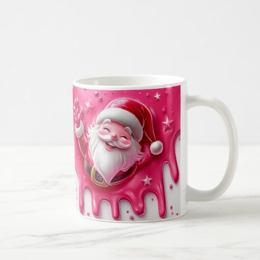 Cute Pink Santa Christmas Mug | Cozy Winter Mug Koffiemok (Rechts)