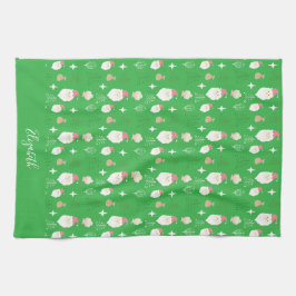 Cute Pink Santa Holiday Pattern Theedoek