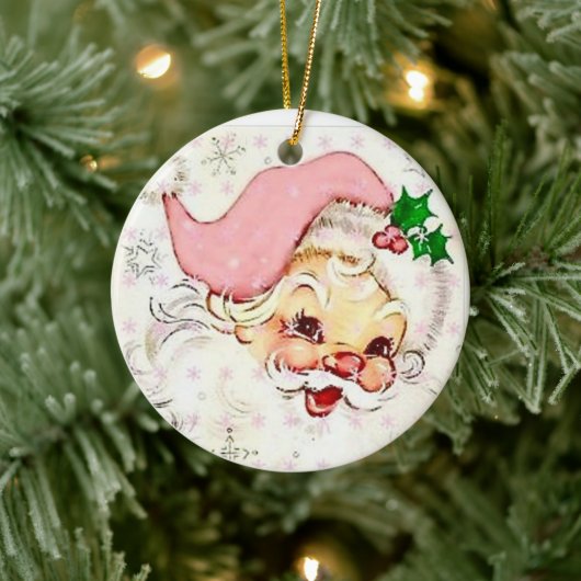 Cute Pink  Santa Ornament (Boom)