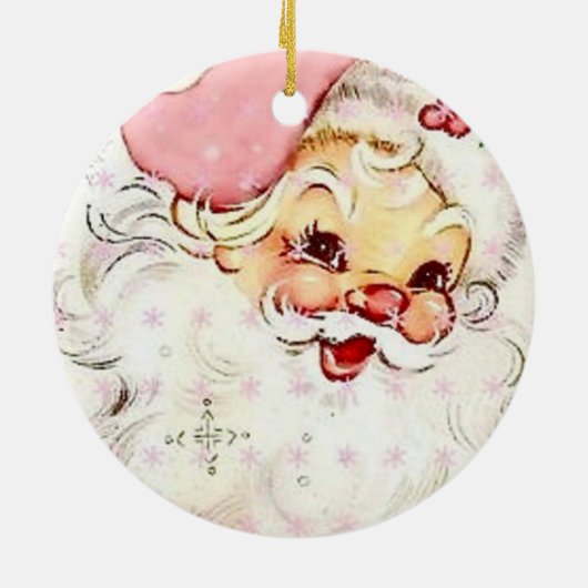 Cute Pink  Santa Ornament (Achterkant)