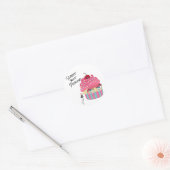 Cute Pink Scary Kawaii Cupcake Halloween Party Ronde Sticker (Envelop)