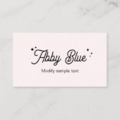 Cute Pink Script Font Stars Visitekaartje (Voorkant)