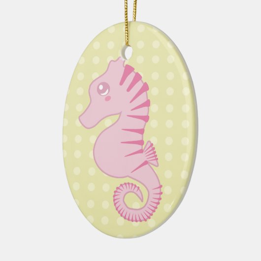 Cute Pink Seahorse Keramisch Ornament (Links)