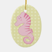 Cute Pink Seahorse Keramisch Ornament (Voorkant)