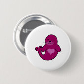 Cute Pink Seal Ronde Button 5,7 Cm (Voorkant /achterkant)