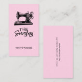 Cute pink Seamstress business card  Visitekaartje (Voorkant / Achterkant)