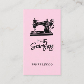 Cute pink Seamstress business card Visitekaartje
