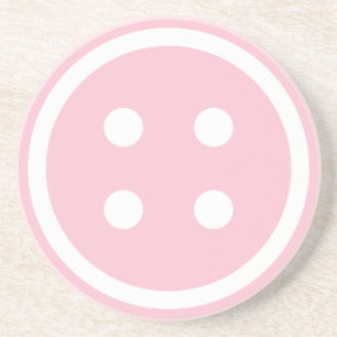 Cute Pink Sewing Button Zandsteen Onderzetter