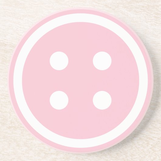 Cute Pink Sewing Button Zandsteen Onderzetter (Voorkant)