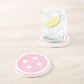 Cute Pink Sewing Button Zandsteen Onderzetter (Zijkant)