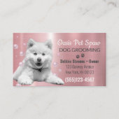 Cute Pink Shimmer Dog Pet Grooming Service Visitekaartje (Voorkant)