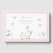 Cute Pink Silly Goose Whimsical Photo Baby Shower Gastenboek (Voorkant)