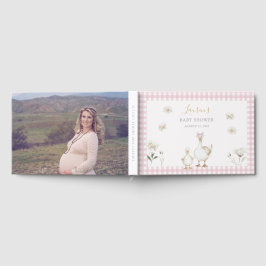 Cute Pink Silly Goose Whimsical Photo Baby Shower Gastenboek