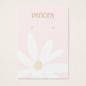 Cute Pink Simple Daisy Floral Earring Display Card Visitekaartje (Voorkant)