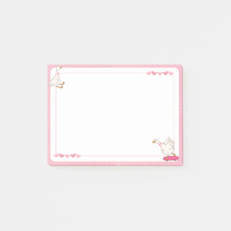 Cute Pink Skateboard Goose Heart Polka Dot  Post-it® Notes