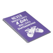 Cute Pink Skateboarder Gifts For Girls Skater Notitieboek (Rechterzijde)