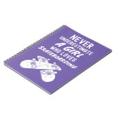 Cute Pink Skateboarder Gifts For Girls Skater Notitieboek (Linkerzijde)