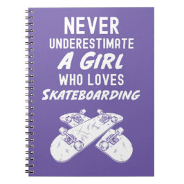Cute Pink Skateboarder Gifts For Girls Skater Notitieboek