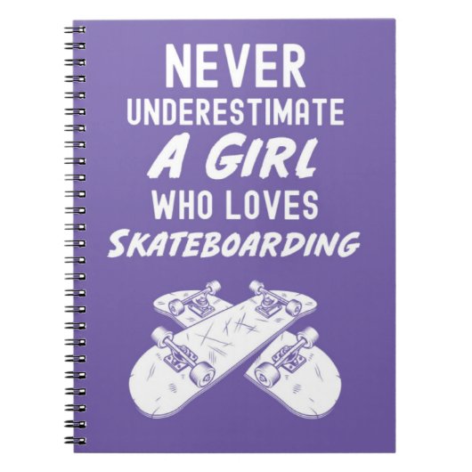 Cute Pink Skateboarder Gifts For Girls Skater Notitieboek (Voorkant)