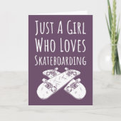 Cute Pink Skateboarding Cards For Baby Girls Kids Kaart (Voorkant)