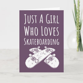 Cute Pink Skateboarding Cards For Baby Girls Kids Kaart