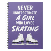 Cute Pink Skating Gifts For Girls Kids Ice Skater Notitieboek (Voorkant)