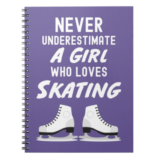 Cute Pink Skating Gifts For Girls Kids Ice Skater Notitieboek (Voorkant)