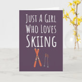 Cute Pink Ski Cards For Baby Girls Kids Skier Kaart (Gele Bloem)